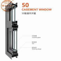 French standard thermal break double glazed aluminium casement window